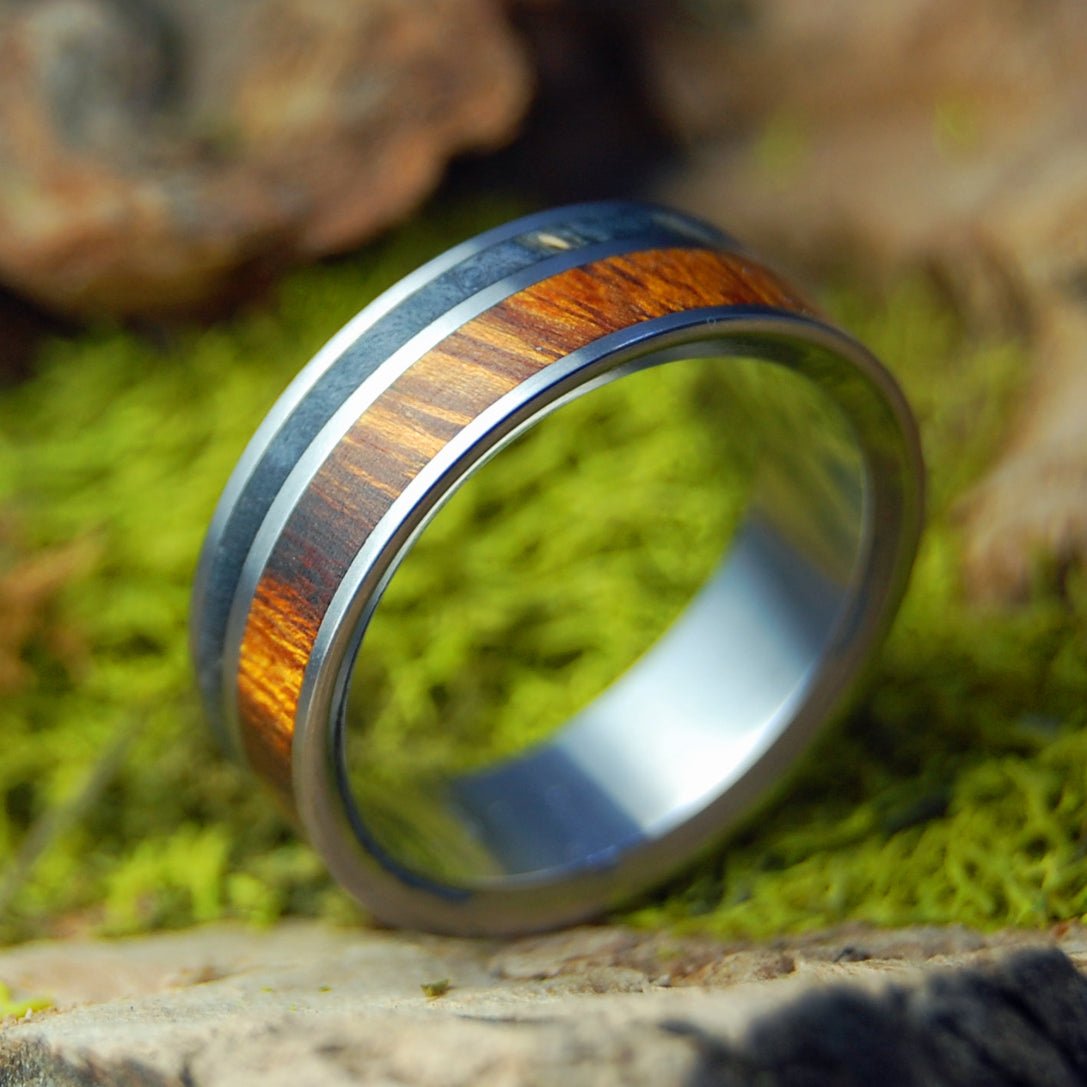 Manzanita To Have and To Hold | Men's Manzanita Wood, Black Box Elder Wood & Titanium Wedding Ring - Minter and Richter Designs