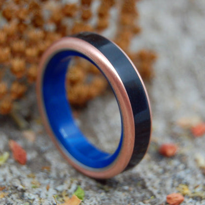 Marble In The Depths | Men's Onyx Stone, Copper & Titanium Wedding Ring - Minter and Richter Designs