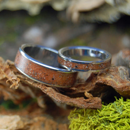 Martha's Vineyard | Martha's Vineyard Beach Sand - Titanium & Wood Wedding Ring - Minter and Richter Designs