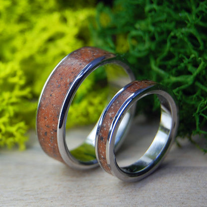 Martha's Vineyard | Martha's Vineyard Beach Sand - Titanium & Wood Wedding Ring - Minter and Richter Designs