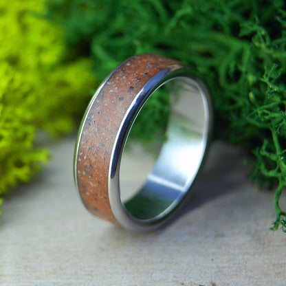 Martha's Vineyard | Men's Beach Sand & Titanium Wedding Ring - Minter and Richter Designs