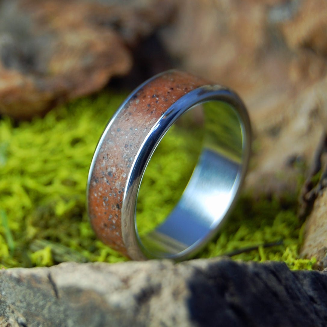 Martha's Vineyard | Men's Beach Sand & Titanium Wedding Ring - Minter and Richter Designs