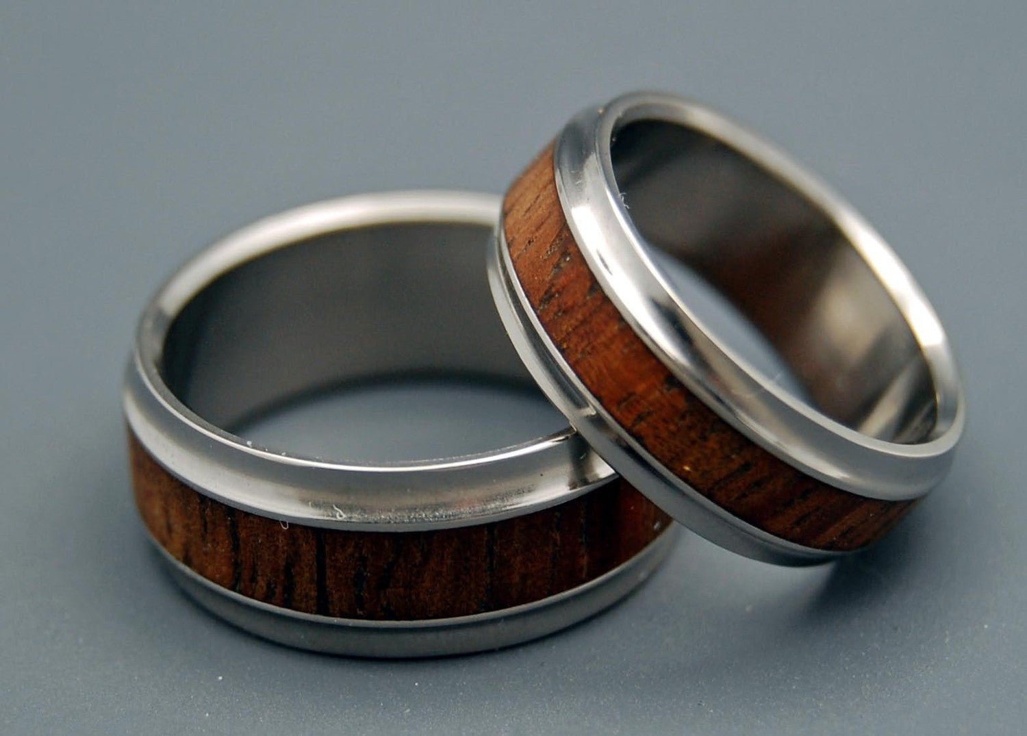 Mau Loa | Hawaiian Koa Wood & Titanium Wedding Ring - Wooden Wedding Ring Set - Minter and Richter Designs