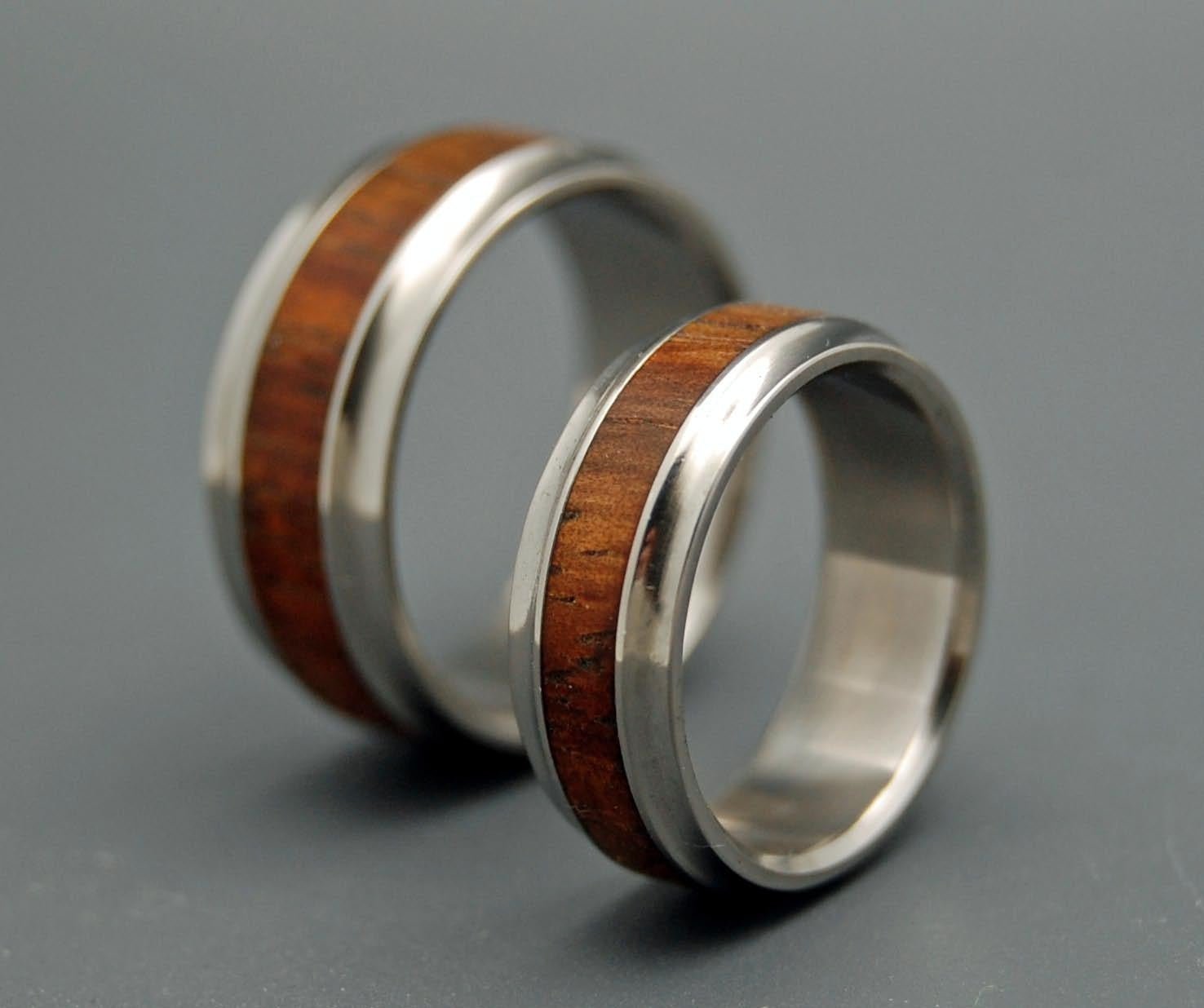 Mau Loa | Hawaiian Koa Wood & Titanium Wedding Ring - Wooden Wedding Ring Set - Minter and Richter Designs