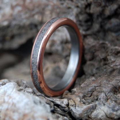 Meet Me At Delmar Beach | Men's Beach Sand, Copper & Titanium Wedding Ring - Minter and Richter Designs