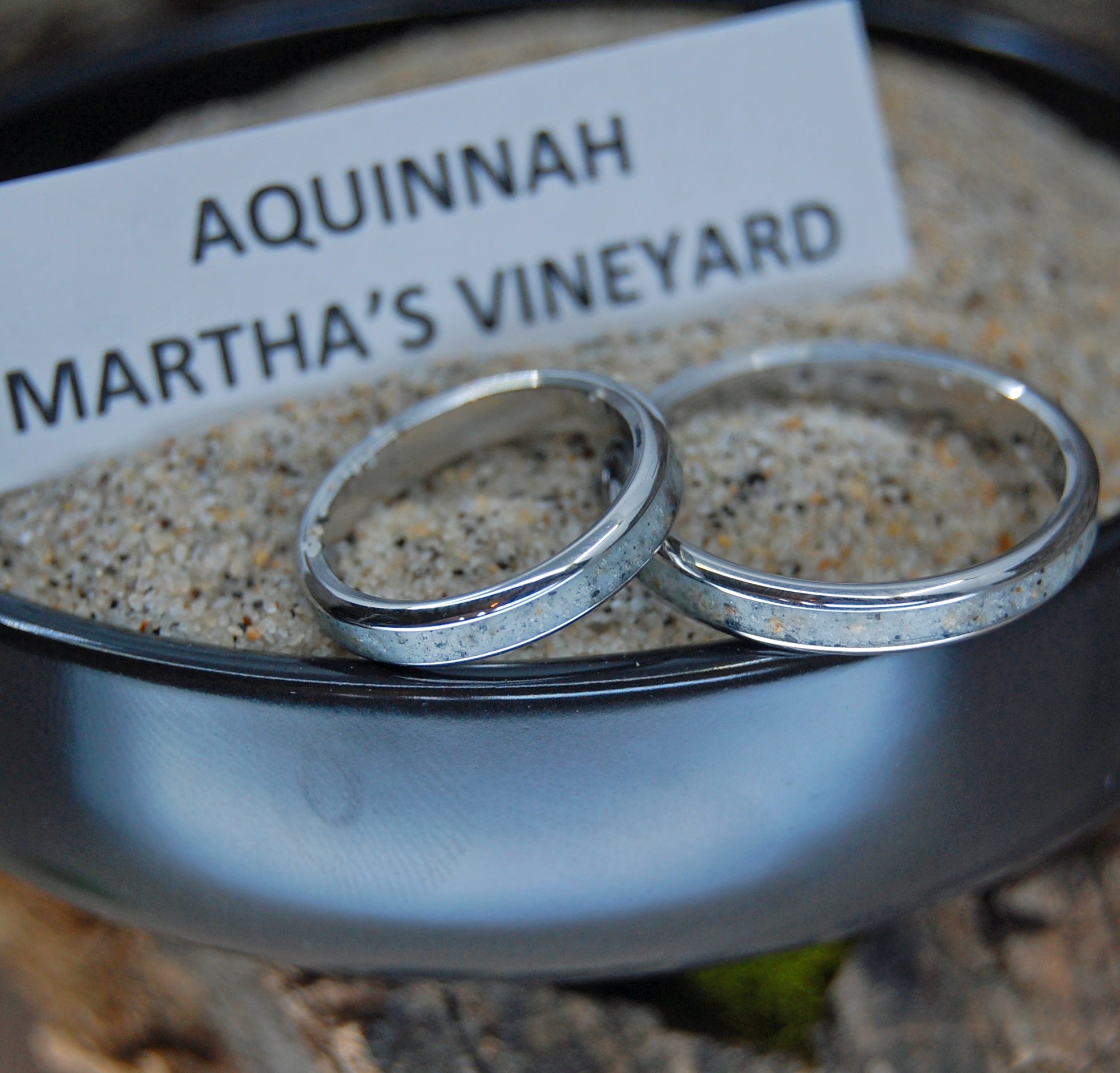 Meet Me At Martha's Vineyard | Martha's Vineyard Beach Sand - Unique Wedding Ring Ring - Minter and Richter Designs