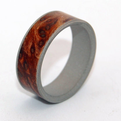 Mens Ring | Men's Redwood Burl & Titanium Wedding Ring - Minter and Richter Designs