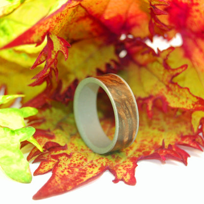 Mens Ring | Men's Redwood Burl & Titanium Wedding Ring - Minter and Richter Designs