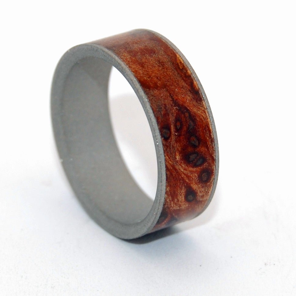 Mens Ring | Men's Redwood Burl & Titanium Wedding Ring - Minter and Richter Designs