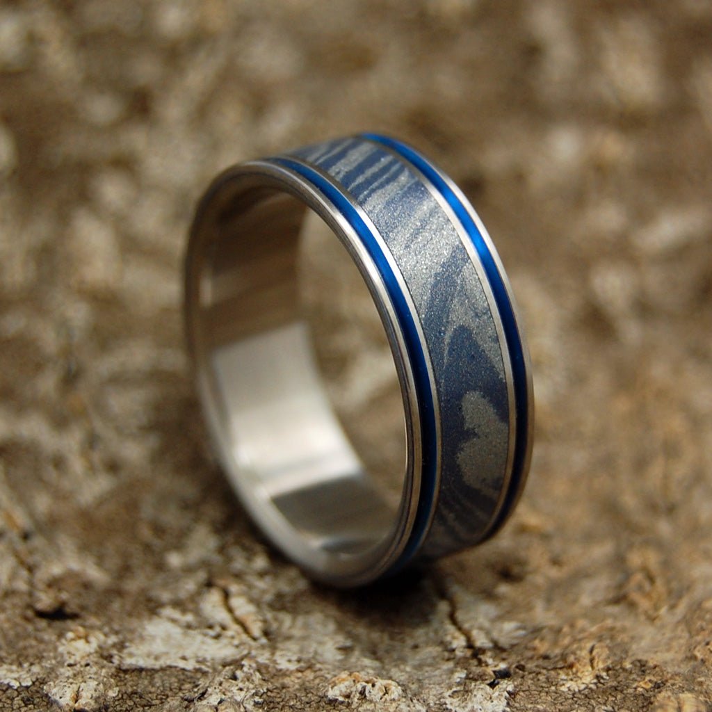 Merlin | Men's Titanium & M3 Blue Wedding Ring - Minter and Richter Designs