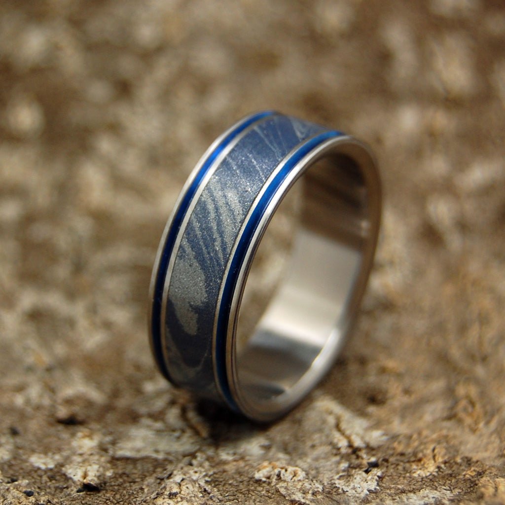 Merlin | Men's Titanium & M3 Blue Wedding Ring - Minter and Richter Designs