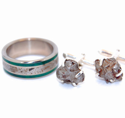 Meteorite Cuff Links | Groomsmen Cuff Links - Minter and Richter Designs