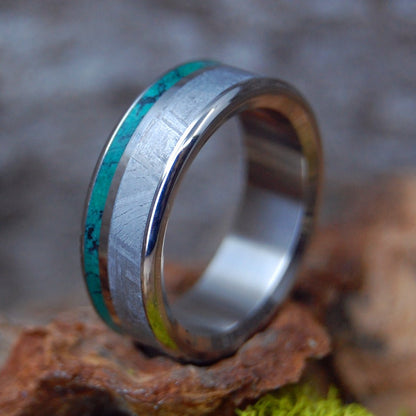 Meteorite Incoming | Men's Meteorite, Imperial Jade & Titanium Wedding Ring - Minter and Richter Designs