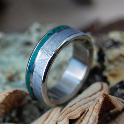 Meteorite Incoming | Men's Meteorite, Imperial Jade & Titanium Wedding Ring - Minter and Richter Designs