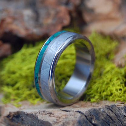 Meteorite Incoming | Men's Meteorite, Imperial Jade & Titanium Wedding Ring - Minter and Richter Designs