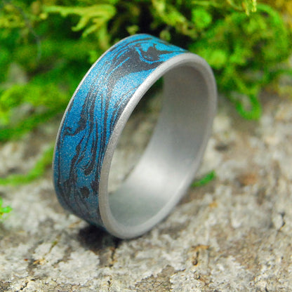 Midnight Ride | Men's Black Ceramic, Meteorite & Titanium Wedding Ring - Minter and Richter Designs