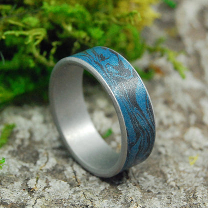 Midnight Ride | Men's Black Ceramic, Meteorite & Titanium Wedding Ring - Minter and Richter Designs