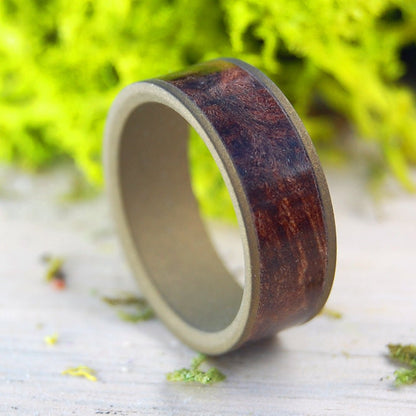 Mighty Bronze One | Men's Redwood Burl & Titanium Wedding Ring - Minter and Richter Designs