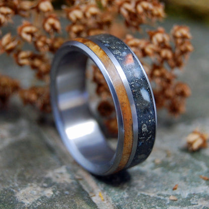 Miner | Men's Fool's Gold, Antler, & Maple Wood Wedding Ring - Minter and Richter Designs