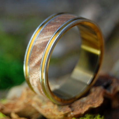 Miracles Happen | Men's Dark Maple Wood & Titanium Wedding Ring - Minter and Richter Designs