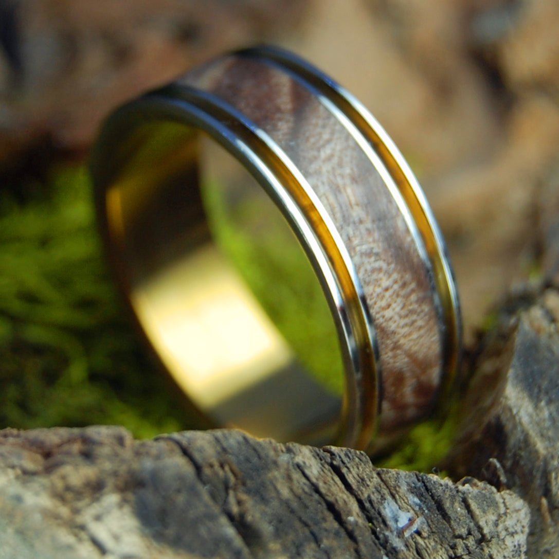 Miracles Happen | Men's Dark Maple Wood & Titanium Wedding Ring - Minter and Richter Designs