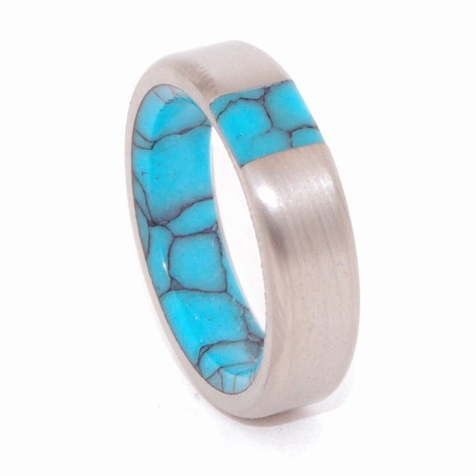 Mirage | Men's Arizona Turquoise & Titanium Handcrafted Wedding Ring - Minter and Richter Designs