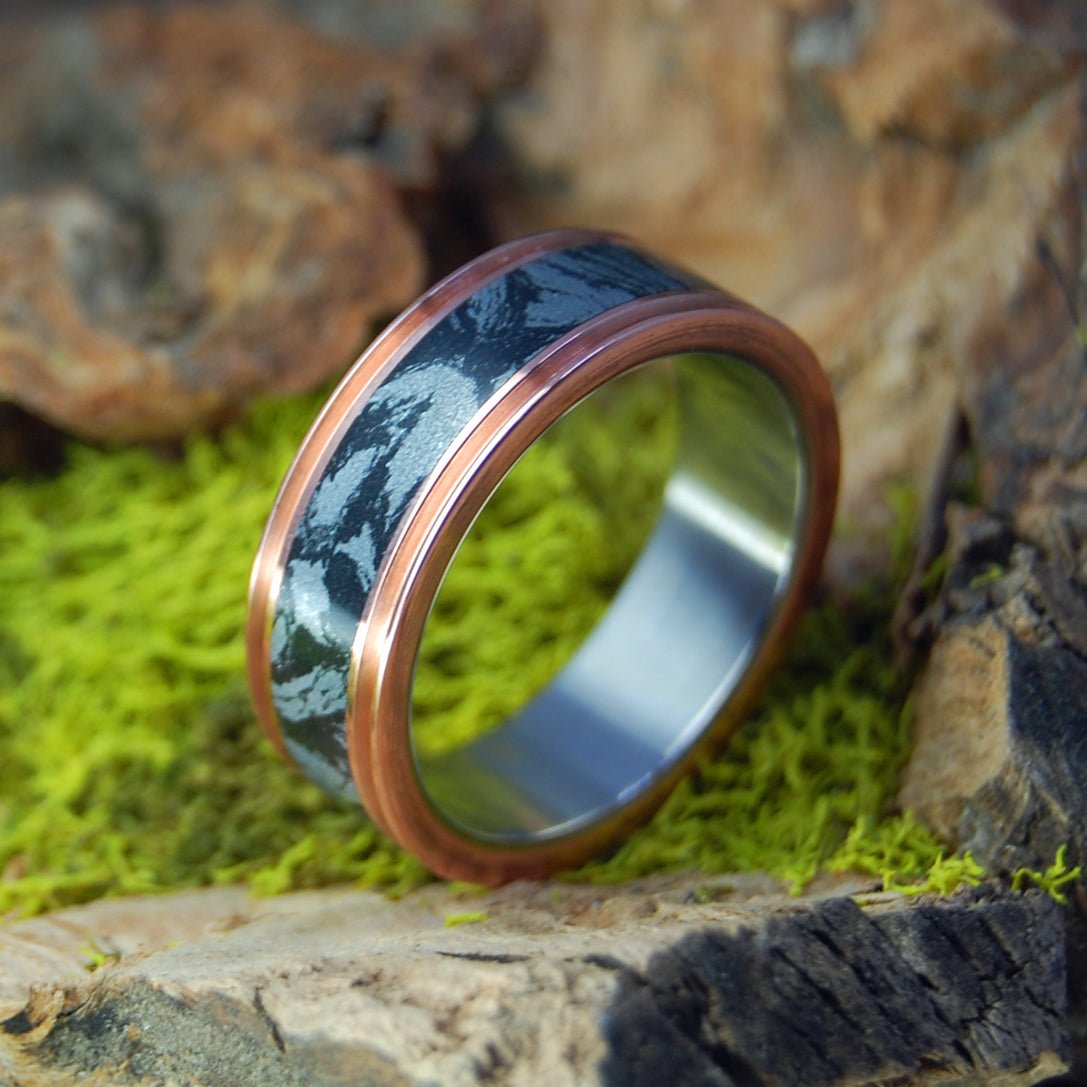 Moku Cupris | Men's Copper, Black Silver & Titanium Wedding Ring - Minter and Richter Designs