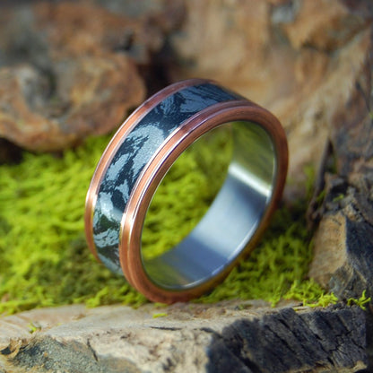 Moku Cupris | Men's Copper, Black Silver & Titanium Wedding Ring - Minter and Richter Designs