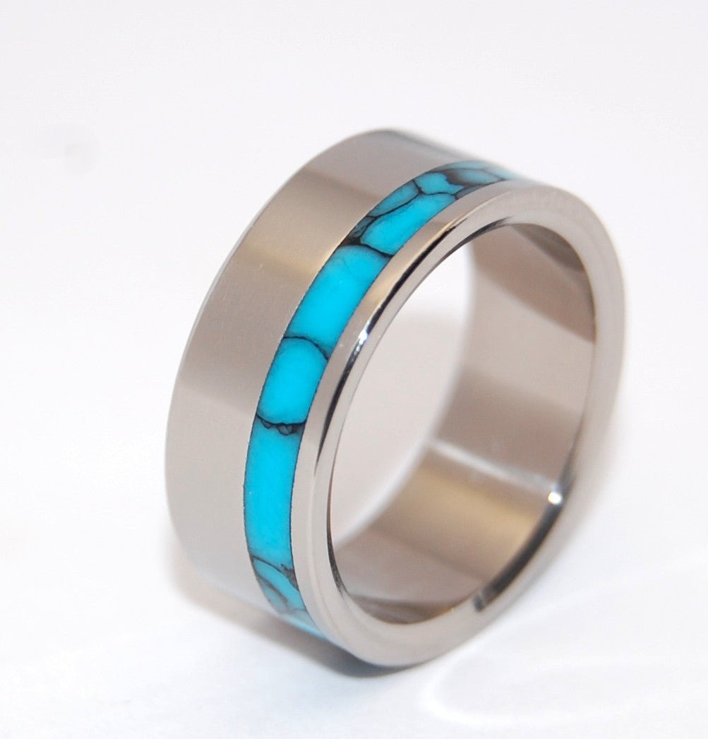 Moonbird | Men's Turquoise & Titanium Wedding Ring - Minter and Richter Designs