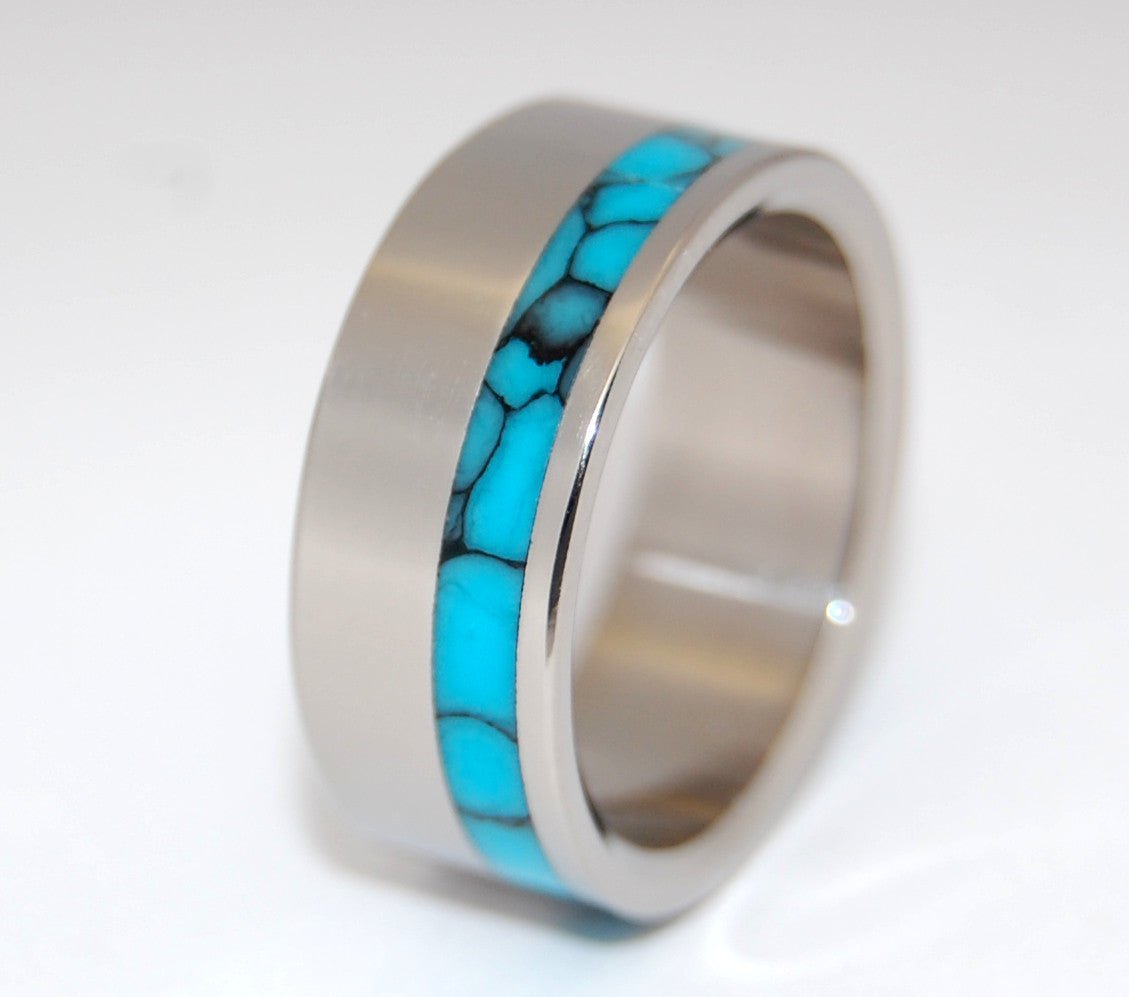 Moonbird | Men's Turquoise & Titanium Wedding Ring - Minter and Richter Designs