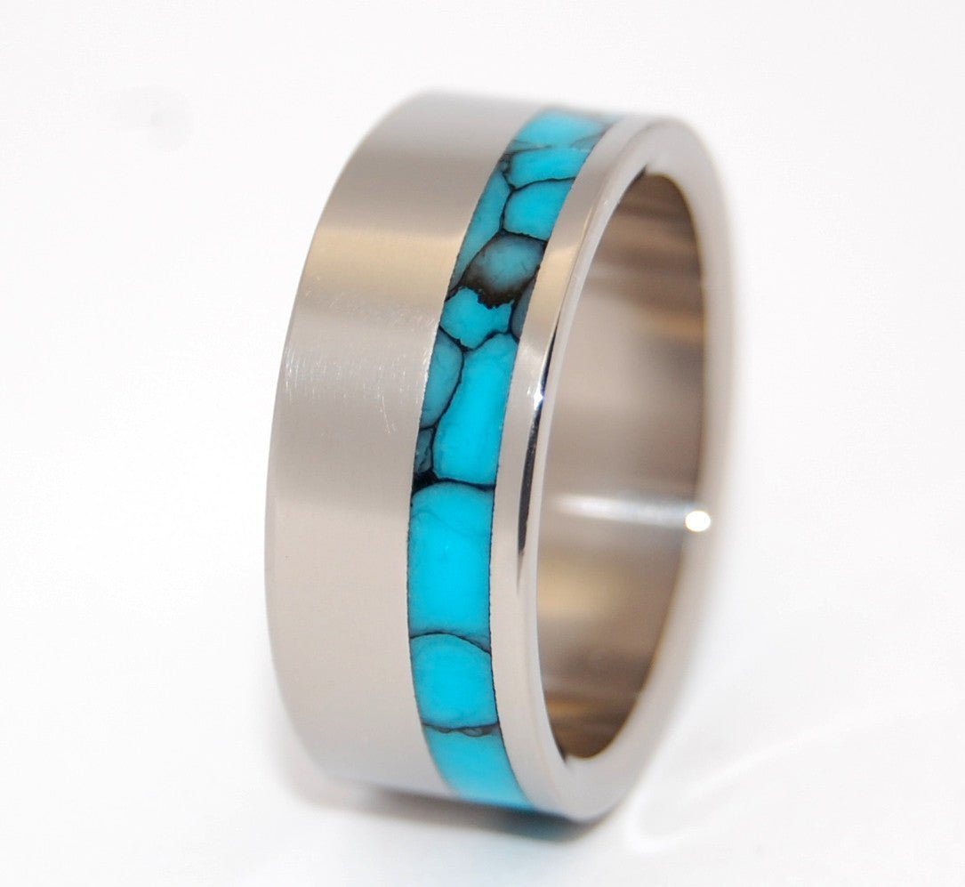 Moonbird | Men's Turquoise & Titanium Wedding Ring - Minter and Richter Designs