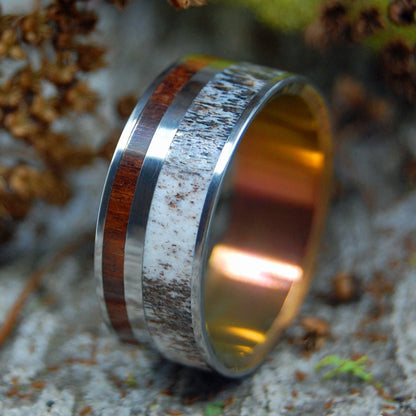 Moose At Sunset | Men's Antler, Wood & Titanium Wedding Ring - Minter and Richter Designs