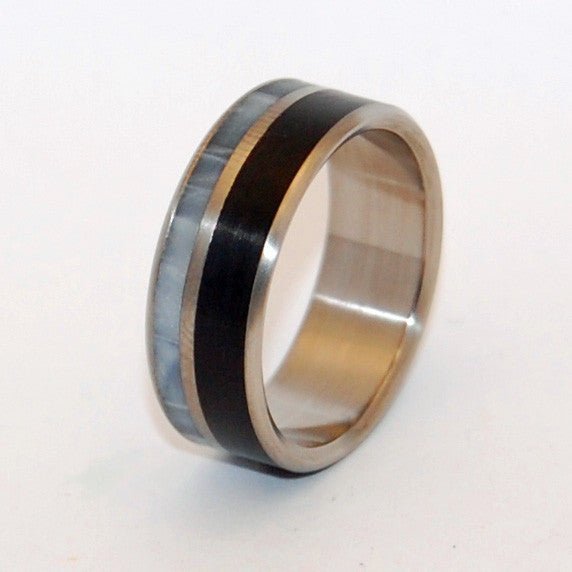 Mountain Top | Men's Black Resin, Gray Pearl Resin & Titanium Wedding Ring - Minter and Richter Designs