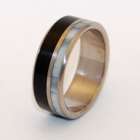 Mountain Top | Men's Black Resin, Gray Pearl Resin & Titanium Wedding Ring - Minter and Richter Designs