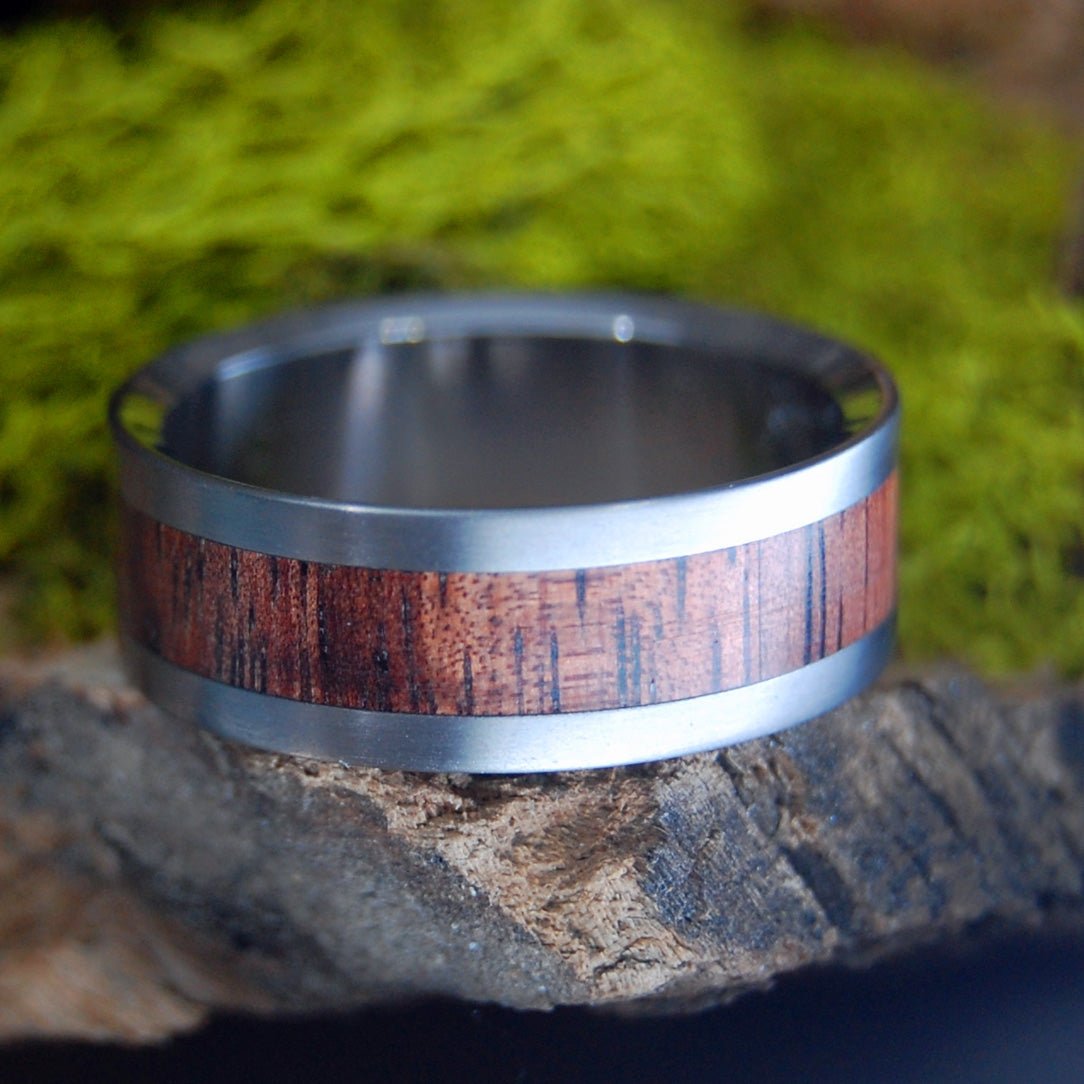 Nalu | Men's Koa Wood & Titanium Wedding Ring - Minter and Richter Designs