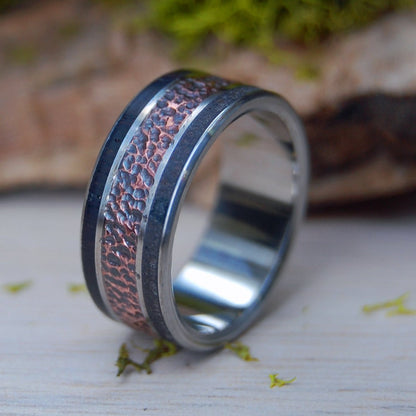 Neck Of The Moon | Men's Copper, Rosewood, Lava & Titanium Wedding Ring - Minter and Richter Designs