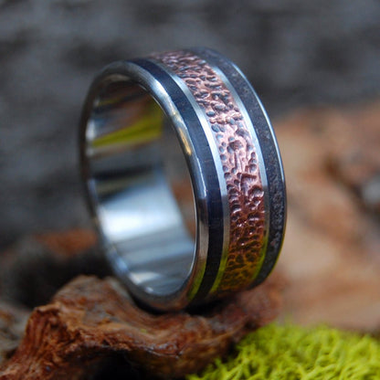 Neck Of The Moon | Men's Copper, Rosewood, Lava & Titanium Wedding Ring - Minter and Richter Designs