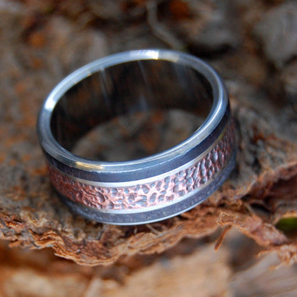 Neck Of The Moon | Men's Copper, Rosewood, Lava & Titanium Wedding Ring - Minter and Richter Designs