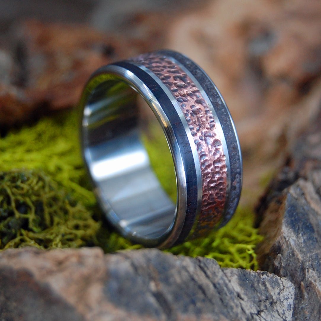 Neck Of The Moon | Men's Copper, Rosewood, Lava & Titanium Wedding Ring - Minter and Richter Designs