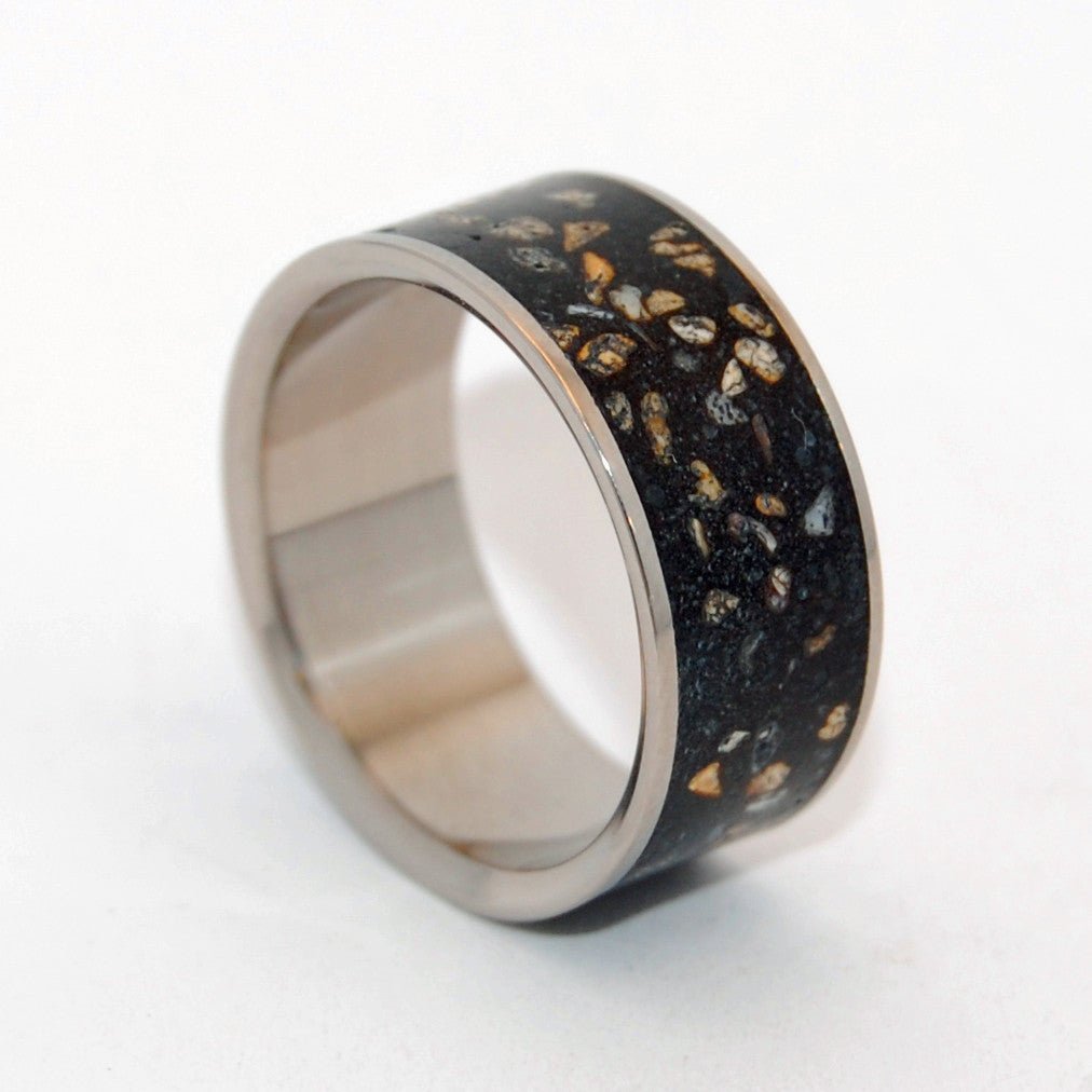 Night Sky | Men's Beach Sand, Concrete & Titanium Wedding Ring - Minter and Richter Designs