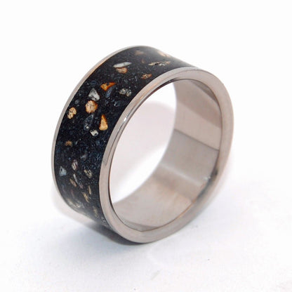 Night Sky | Men's Beach Sand, Concrete & Titanium Wedding Ring - Minter and Richter Designs