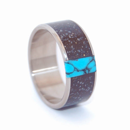 No One Else | Men's Icelandic Lava, Turquoise Stone & Titanium Wedding Ring - Minter and Richter Designs