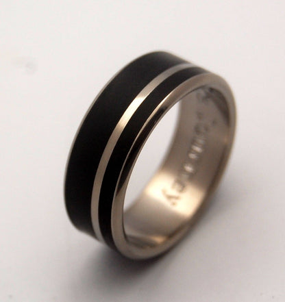 Noir | Men's Black & Titanium Wedding Ring - Minter and Richter Designs