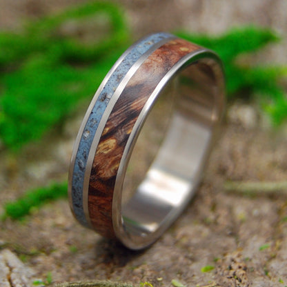 North Sea | Men's Swedish Beach Sand, Golden Box Elder Wood & Titanium Wedding Ring - Minter and Richter Designs