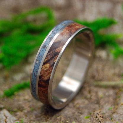 North Sea | Men's Swedish Beach Sand, Golden Box Elder Wood & Titanium Wedding Ring - Minter and Richter Designs