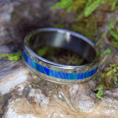 Ode To The Australian Ferrymen | Men's German Earth, N. Queensland Sand & Titanium Wedding Ring - Minter and Richter Designs