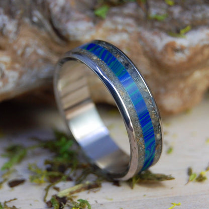 Ode To The Australian Ferrymen | Men's German Earth, N. Queensland Sand & Titanium Wedding Ring - Minter and Richter Designs