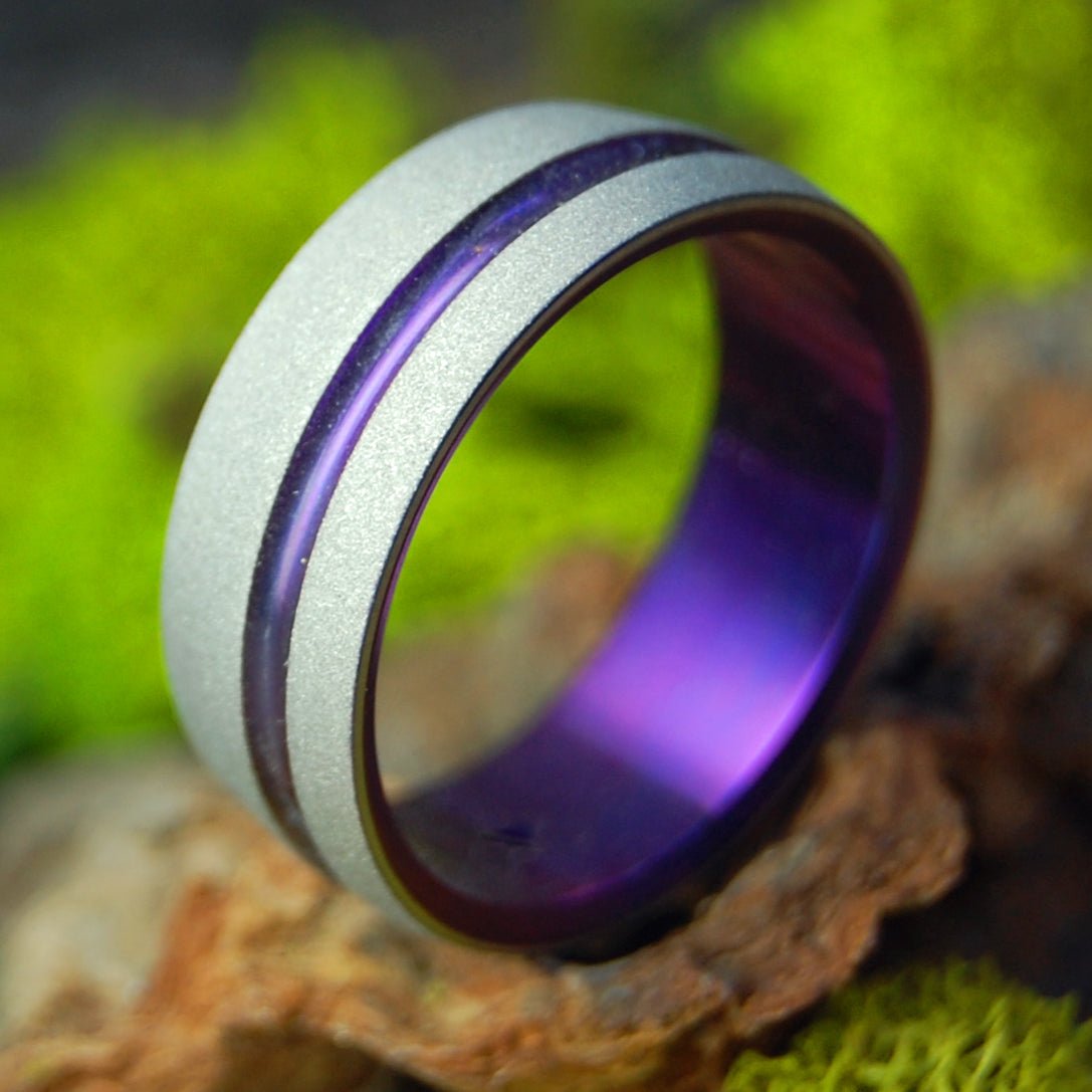 Offset Purple Signature | Size 12 At 8mm | Titanium Wedding Ring | On Sale - Minter and Richter Designs