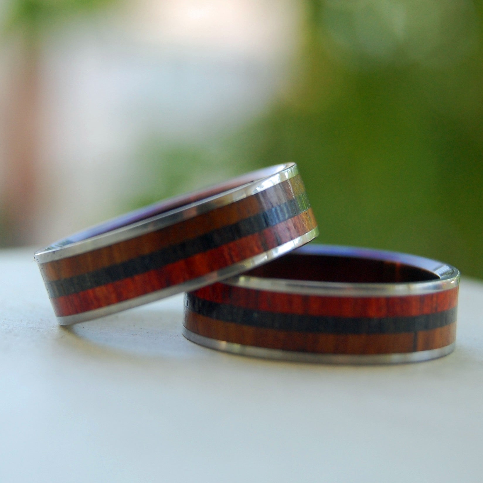 Old Soul | Ancient Woods & Titanium Handmade Wedding Ring - Minter and Richter Designs