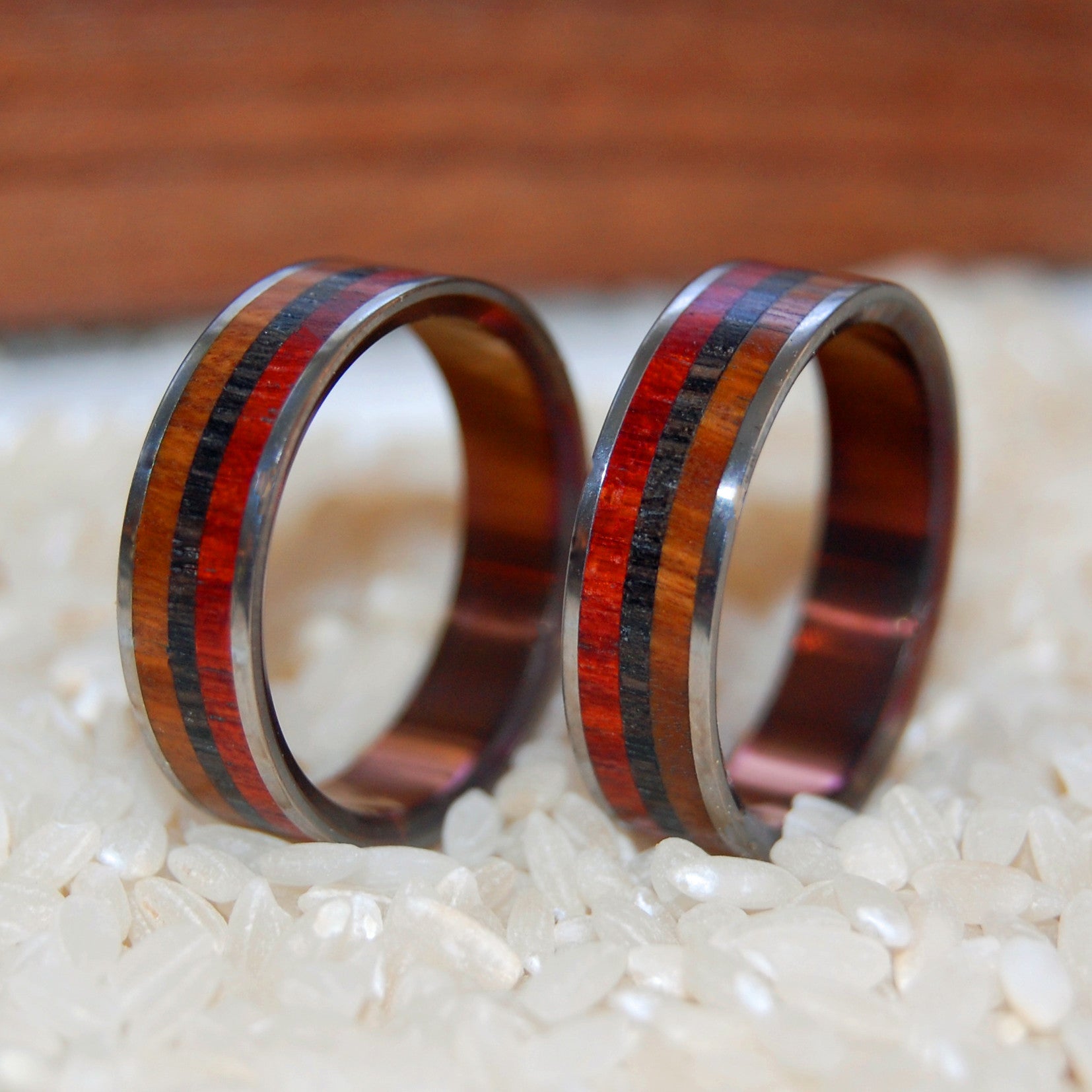 Old Soul | Ancient Woods & Titanium Handmade Wedding Ring - Minter and Richter Designs